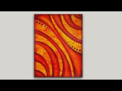 Easy Abstract Painting Created with Acrylic Paint and Plastic Wrap