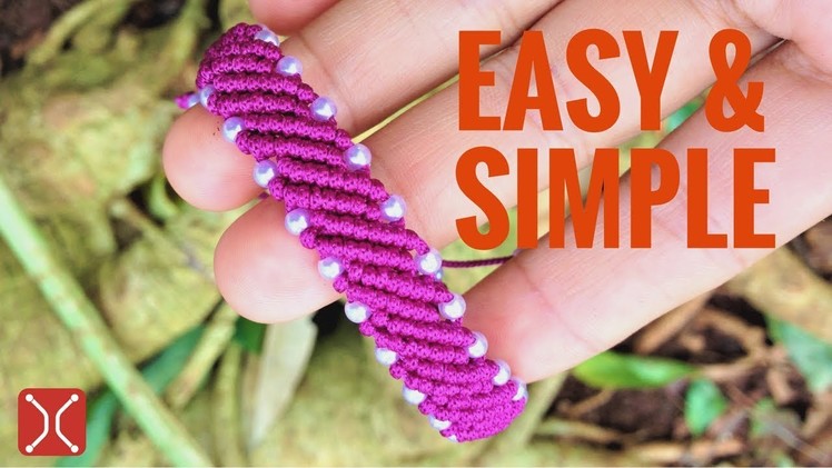 Easy and beautiful macrame bracelet - The most simple way to make a bracelet with beads
