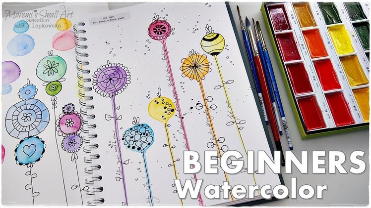 Easy Watercolor Flowers Tutorial for Beginners #3 ♡ Maremi's Small Art ♡