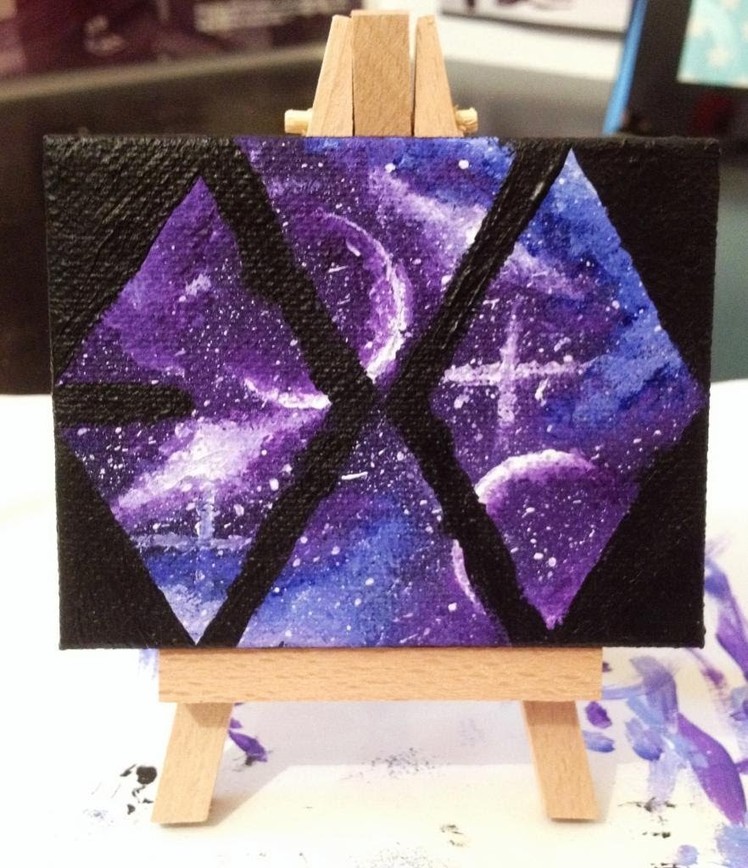 EXO (Two Moons) Nebula logo - [Acrylic canvas painting]