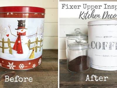 Fixer Upper Inspired Kitchen Decor | Vintage Coffee Tin