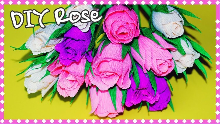 Flowers making | How to make crepe paper rose | DIY paper flowers | Julia DIY