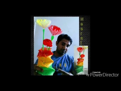 Flowers  pot with straw Art by Neeraj singh sihmar 
 16 February 2017