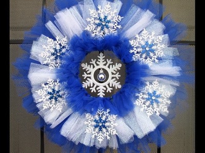 "Frosted" Tulle Wreath for around $5.00 ~ Featuring Miriam Joy