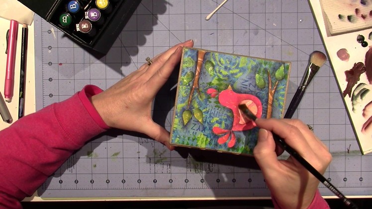 Gelli Print Tissue box tutorial;  Part 4