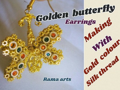 Golden butterfly earrings - making with available materials | jewellery tutorials