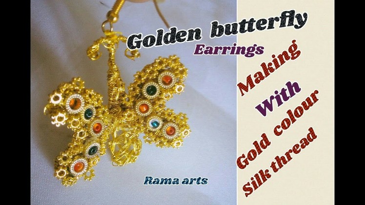 Golden butterfly earrings - making with available materials | jewellery tutorials