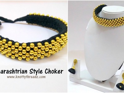Handmade Jewelry | Choker | Maharashtrian Style Necklace |Festive Collection|www.knottythreadz.com