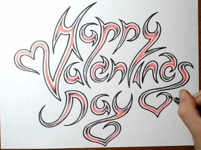 Happy Valentines Day - Cool Writing Quick Sketch