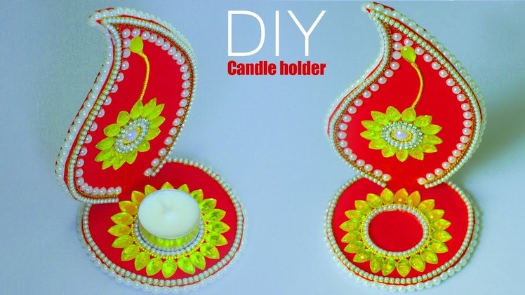 How to make new candle holder for Diwali or Christmas 2017 |  Festival decoration ideas | Diya stand
