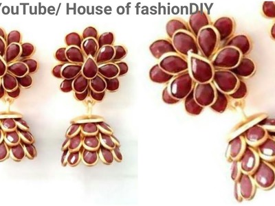 How To Make Silk Thread Jumka(pachi Work)At Home||Simple&Beautiful. !