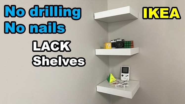 ✅  IKEA Lack shelf no drilling no nails on wall