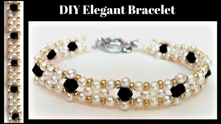 Jewelry Making Tutorial. How to make an easy beaded bracelet.