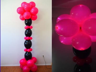 Light up  Topiary Balloon Column using Qlites and quick links balloon decor tutorial