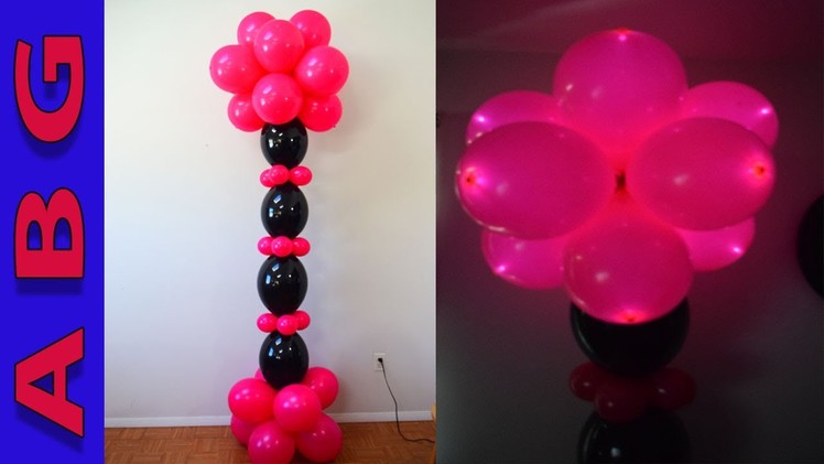 Light up  Topiary Balloon Column using Qlites and quick links balloon decor tutorial