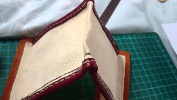 Making a men's clutch in canvas and leather. Part 3 - the zipper.