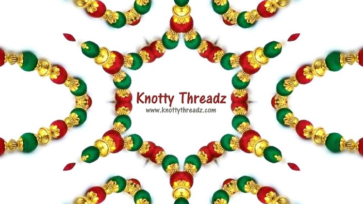 Making of Maroon & Green Silk Thread Antique Necklace | Festive Collection | www.knottythreadz.com