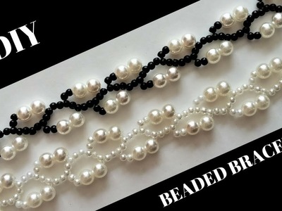 Pearl Beaded Bracelets. Simple beaded pattern -Very Easy Tutorial