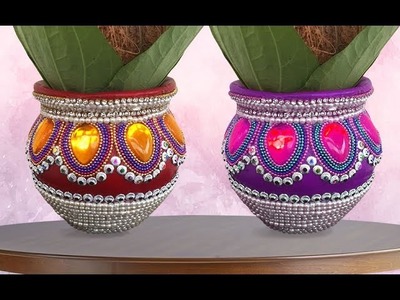 Pot Decoration Ideas | Kalash Decoration I Wedding.Karvachauth Pot Decoration Ideas