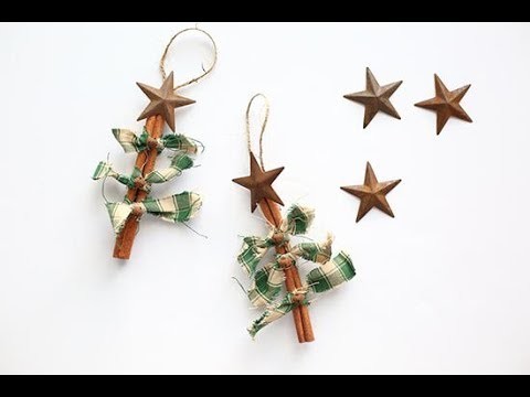 Primitive Homespun Fabric Cinnamon Christmas Tree Ornament Tutorial