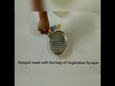 Rangoli made with the help of Vegetables Scraper | Mom's Talent |