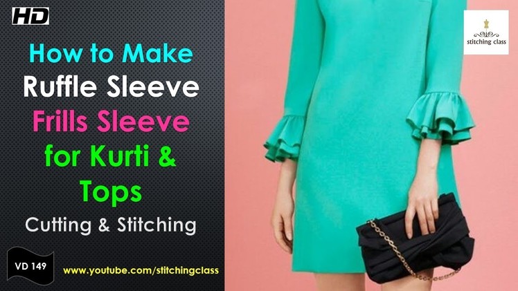Ruffle Sleeve Cutting and Stitching, Ruffle sleeves pattern, Ruffle sleeves dress