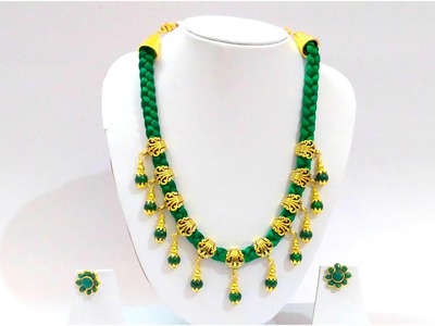 Silk Thread Jewelry |Braided Necklace with Antique Charms| Festive Collection|www.knottythreadz.com