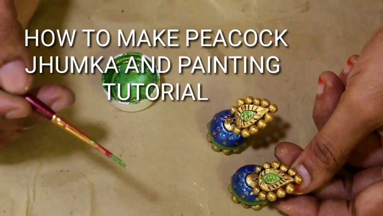 Terracotta jhumka. clay earring making. how to paint terracotta jewellery
