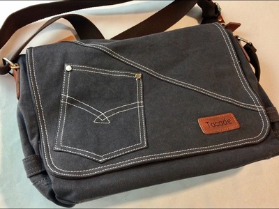Tocode Canvas Denim Jeans style Messenger Shoulder Bag review giveaway