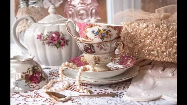 Vintage tea party decorations at home
