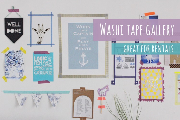 Washi tape gallery wall, great for rentals