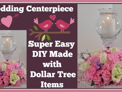 Wedding Centerpiece???? with Flowers and ????Globe Candle Holder