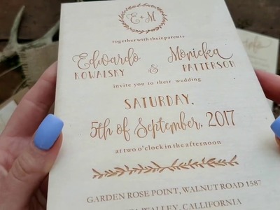 Wedding Invitations made from wood
