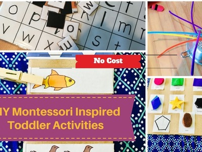 10 DIY (no cost) Montessori Inspired Preschool. Summer break Activities ll RealLife Realhome
