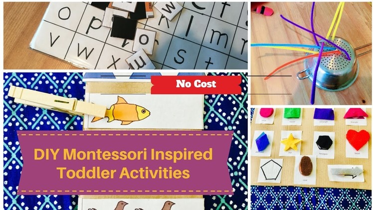 10 DIY (no cost) Montessori Inspired Preschool. Summer break Activities ll RealLife Realhome