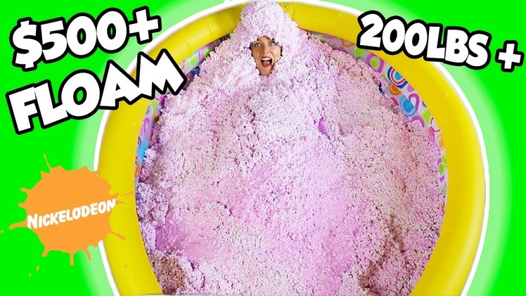 200LBS of DIY FLOAM SLIME $500 + SLIME CHALLENGE IN A POOL! SO CRAZY!