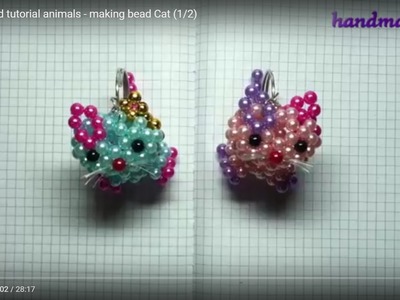 Beaded bead tutorial animals - making bead Cat (1.2)