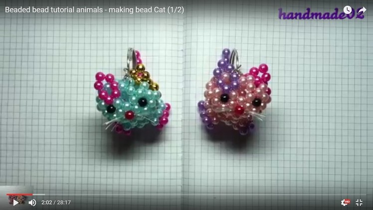Beaded bead tutorial animals - making bead Cat (1.2)