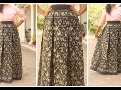 Box Pleated Skirt From Old Saree | DIY Skirt