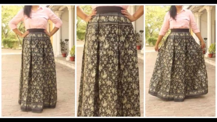 Box Pleated Skirt From Old Saree | DIY Skirt