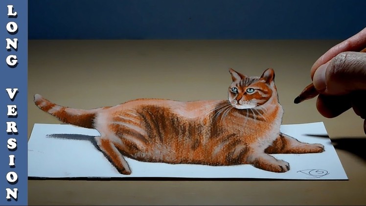 Cat, Long Version 3D Trick Art on Paper