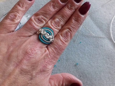 Crows Mojo- tutorial. Wire work beaded spiral ring.