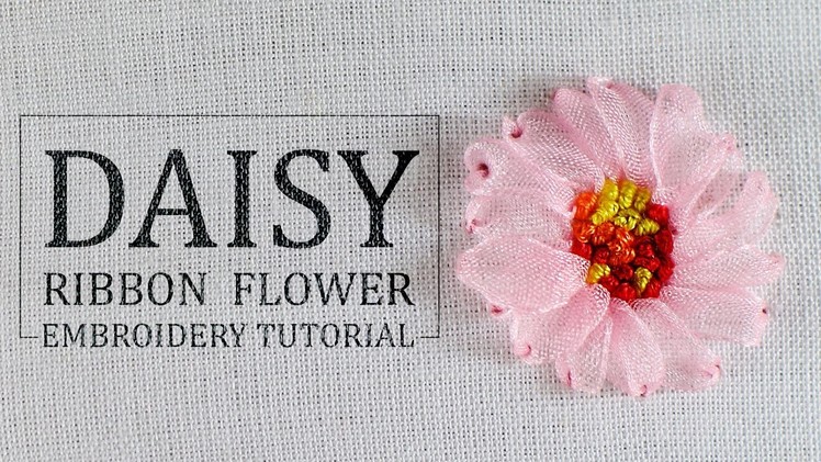 Daisy Ribbon Flower Bud - Simple & Easy Embroidery Tutorial