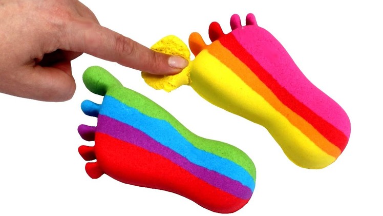 DIY Kinetic Sand Rainbow Feet Learn Colors Kinetic Sand Videos Compilation for Kids