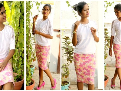 DIY Pencil Skirt From Old Pant || DIY Fashion || Sowbaraniya Ramesh