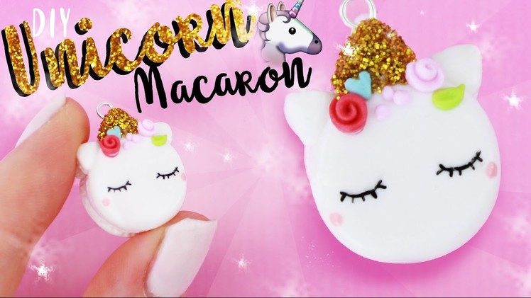 DIY UNICORN MACARON CHARM!! - Cute GLITTER DIY!  | Kawaii Friday