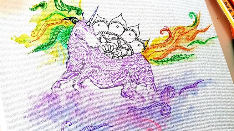 DIY Unicorn Zentangle Art ♥