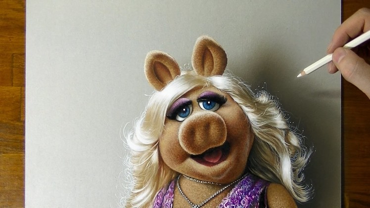 Drawing of Miss Piggy - How to draw 3D art
