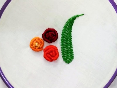 [Easy] Hand Embroidery - Rose with Bullion Knot Stitch for Beginners