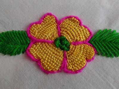 Hand Embroidery || Beautiful Flower Design By Buttonhole Stitch || Embroidery Tutorial